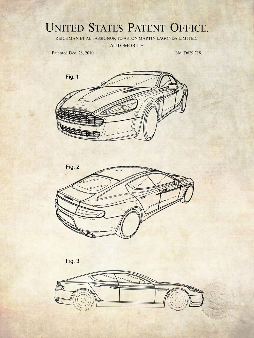 Automobiles | 2010 Rapid | Aston Martin Patent Automobiles Antique