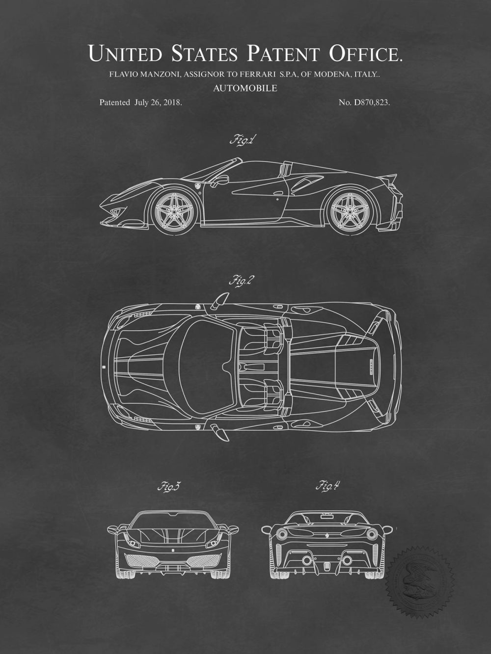 Automobiles | 488 Pista | 2018 Ferrari Patent Automobiles Antique