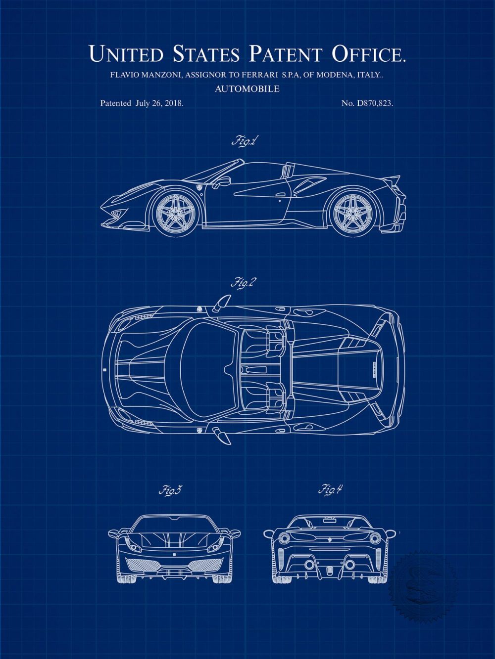 Automobiles | 488 Pista | 2018 Ferrari Patent Automobiles Antique