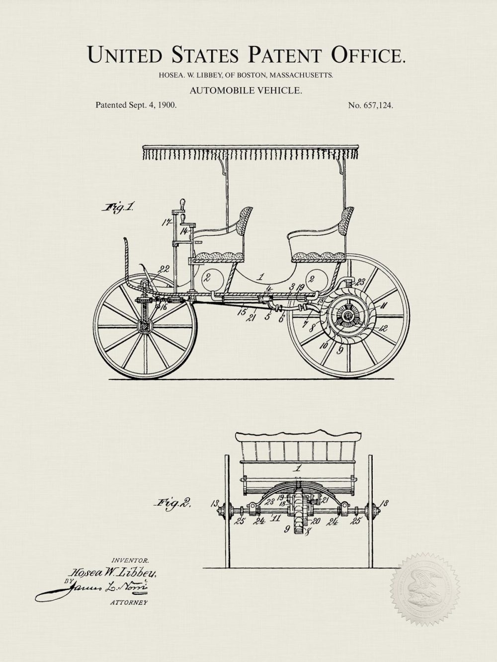 Automobiles | Antique Automobile Design | 1900 Patent Automobiles Antique