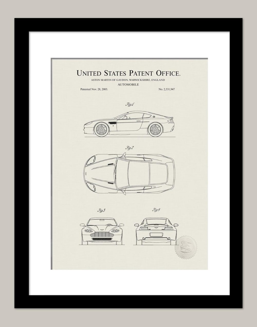 Automobiles | Aston Martin Db9 | 2005 Auto Patent Print Automobiles Antique