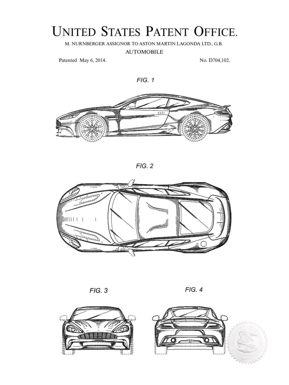 Automobiles | Aston Martin Vanquish | 2014 Patent Automobiles Antique