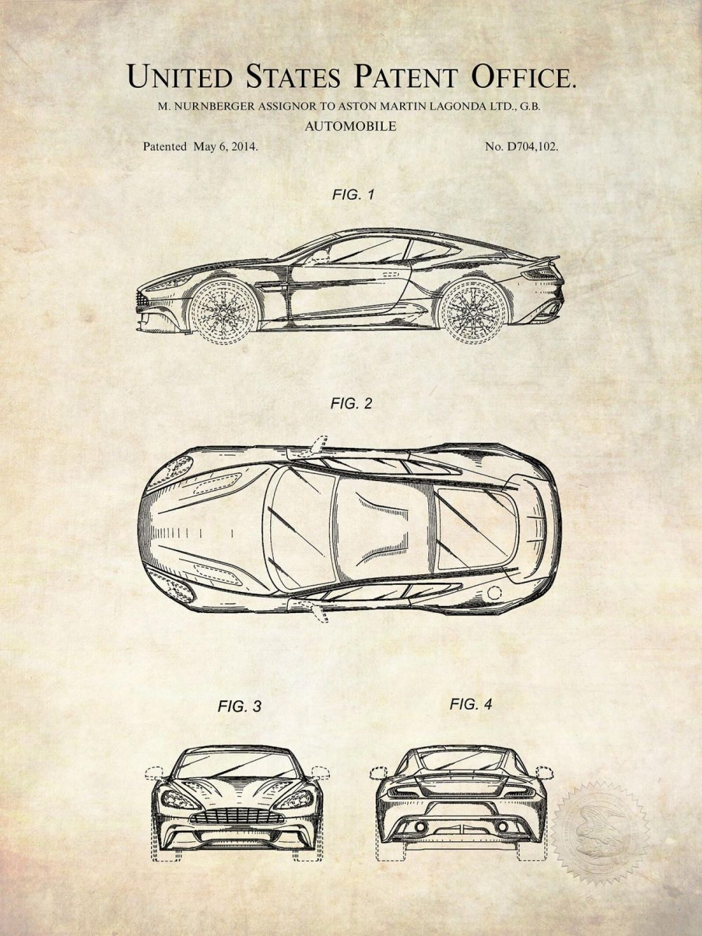 Automobiles | Aston Martin Vanquish | 2014 Patent Automobiles Antique