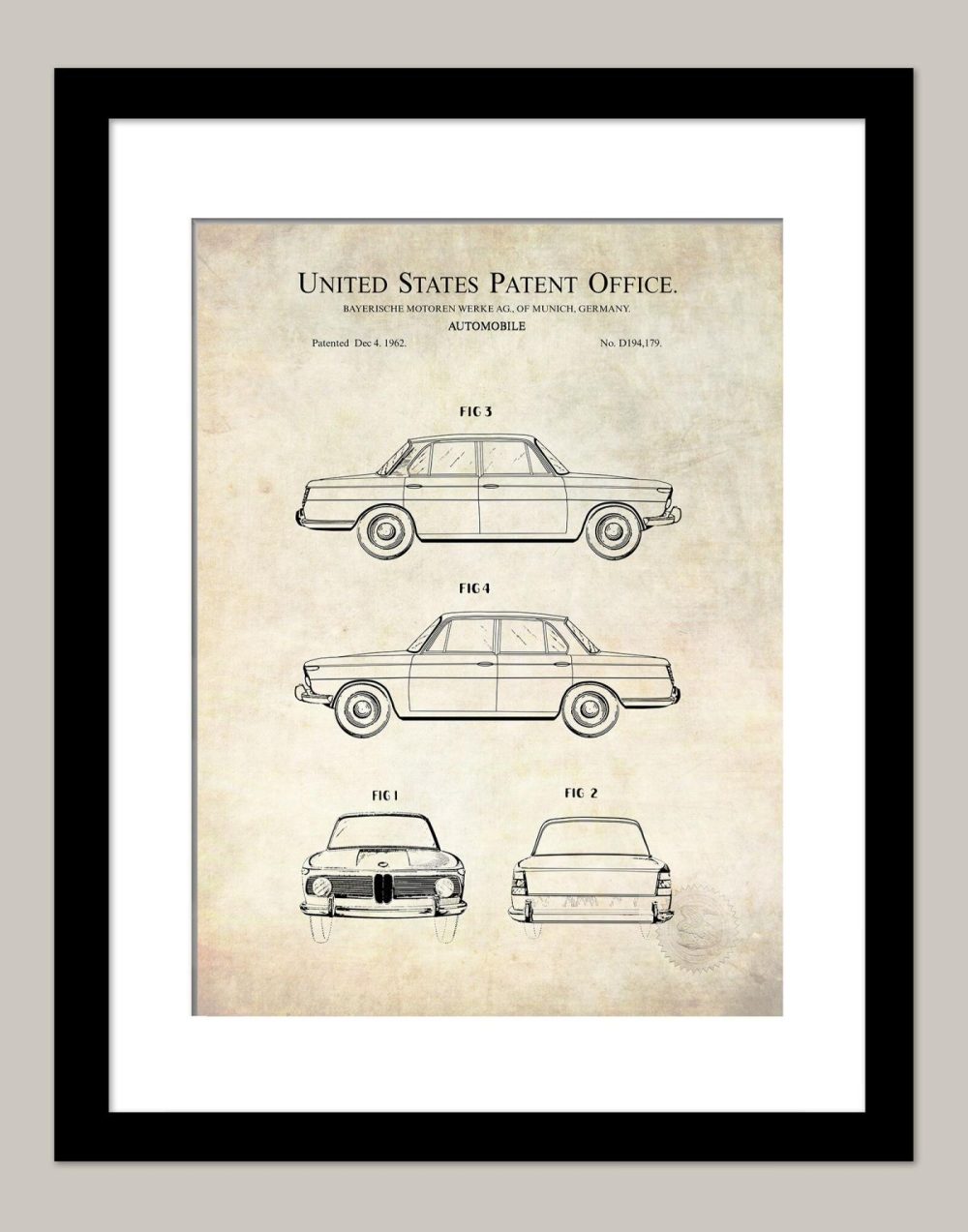 Automobiles | Bmw 1600 | 1963 Automobile Patent Automobiles Antique