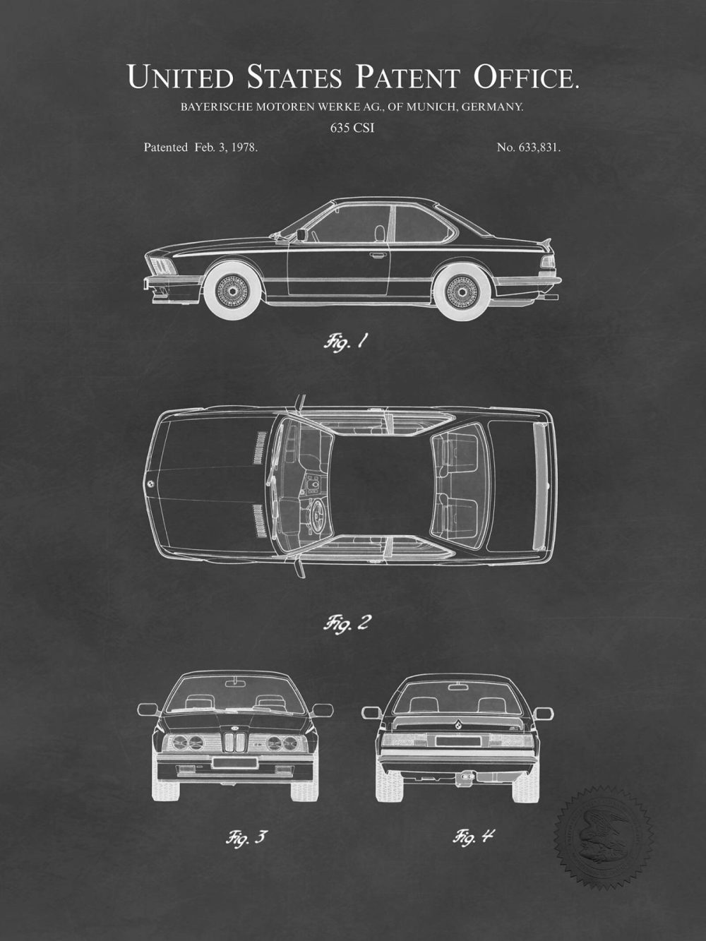 Automobiles | Bmw 635 Csi | 1978 Auto Patent Automobiles Antique