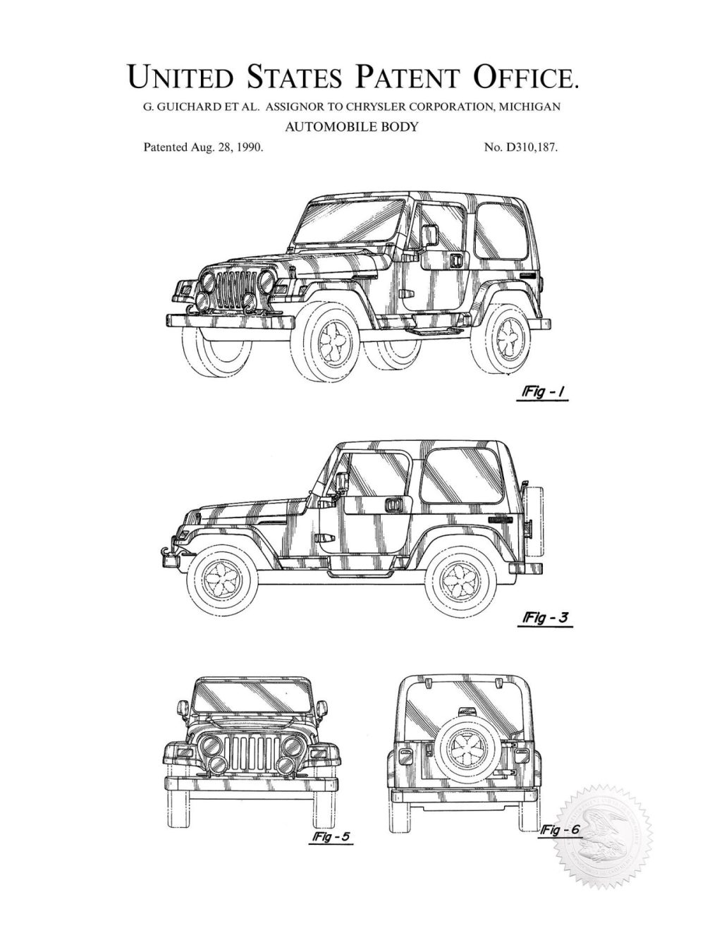 Automobiles | Chrysler Jeep | 1996 Patent Automobiles Antique