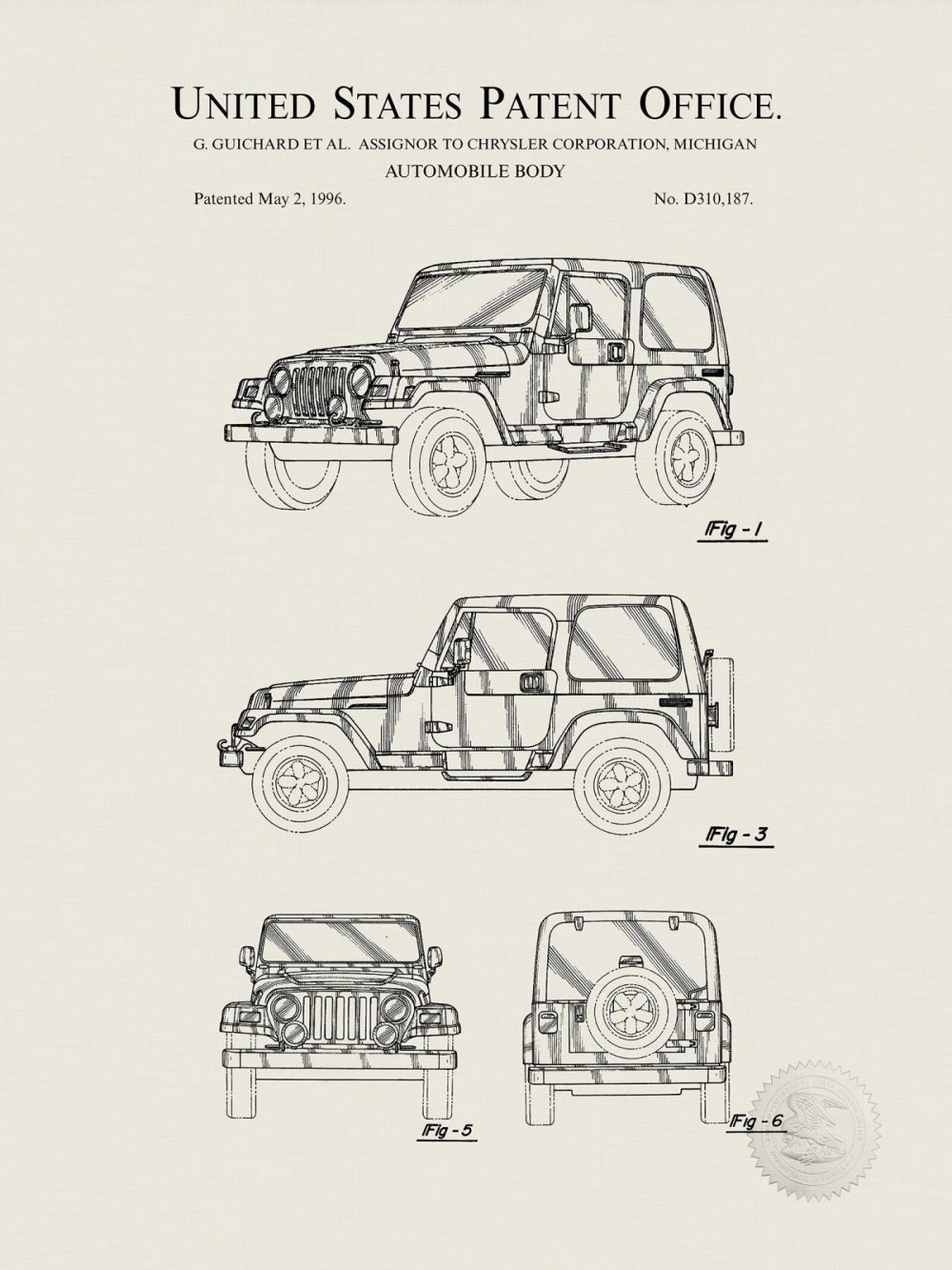 Automobiles | Chrysler Jeep | 1996 Patent Automobiles Antique