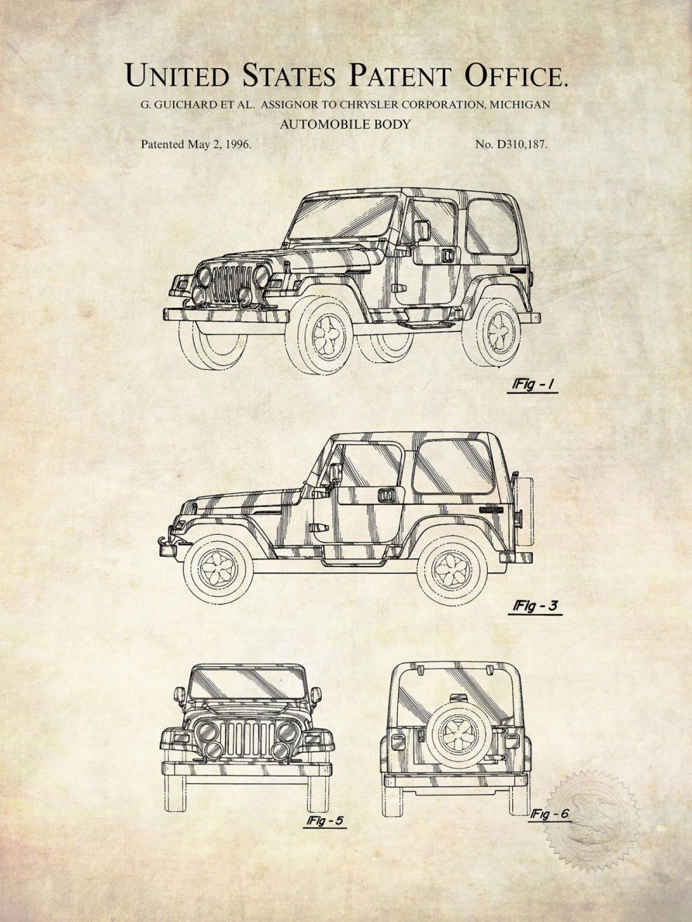 Automobiles | Chrysler Jeep | 1996 Patent Automobiles Antique