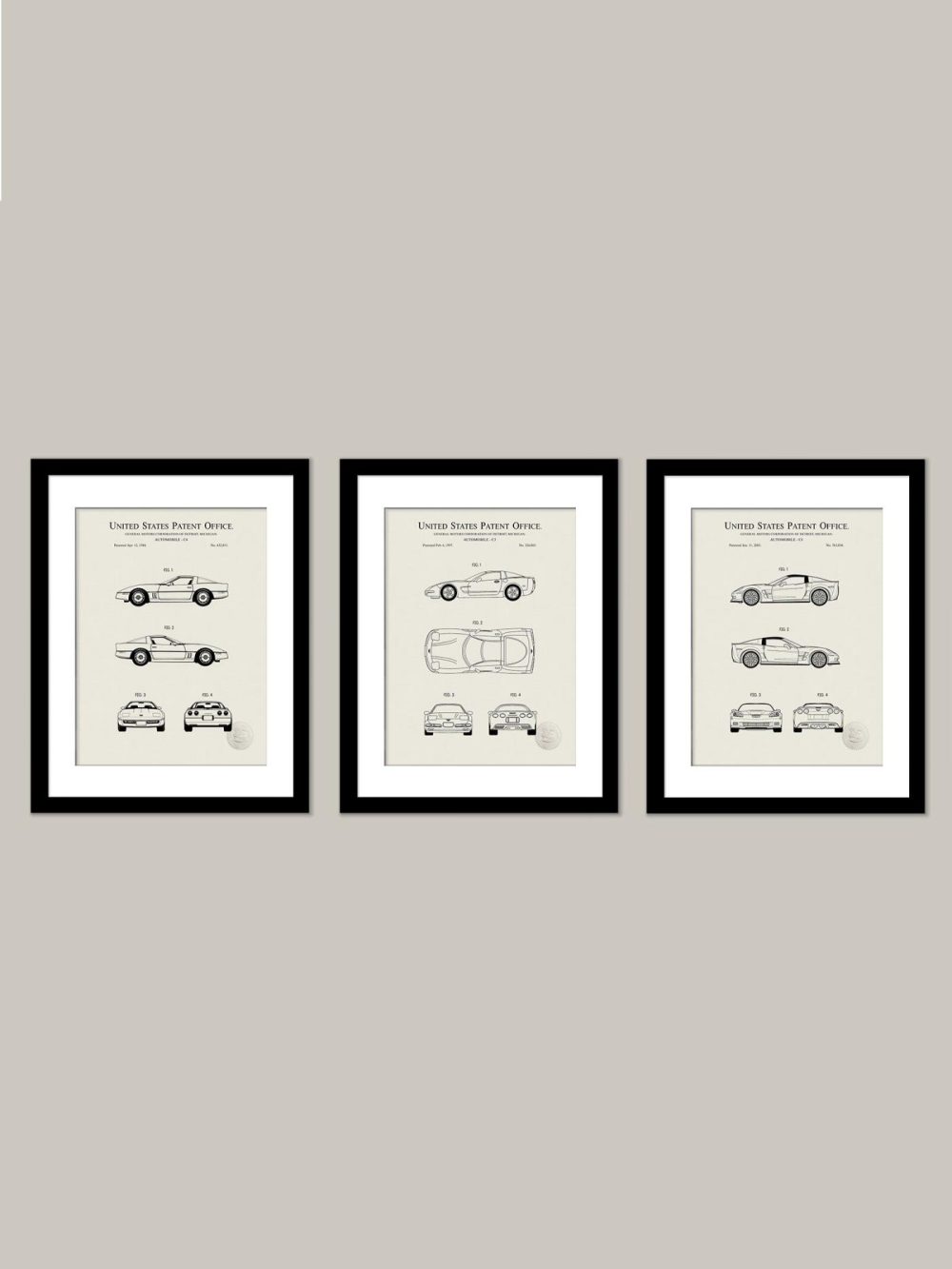 Automobiles | Classic Corvette | Patent Print Collection Automobiles Antique