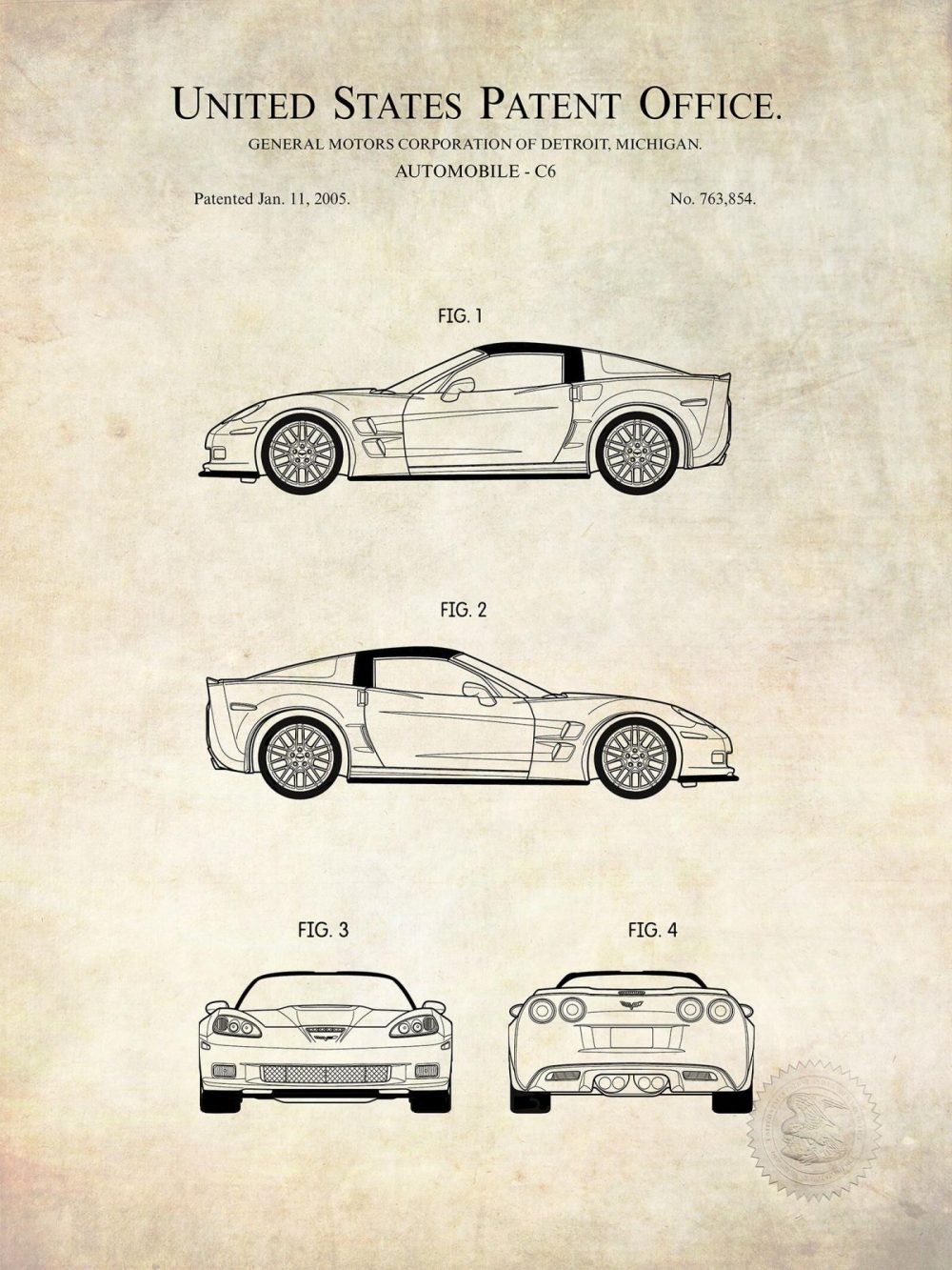 Automobiles | Corvette C6 | 2005 Gm Patent Automobiles Antique