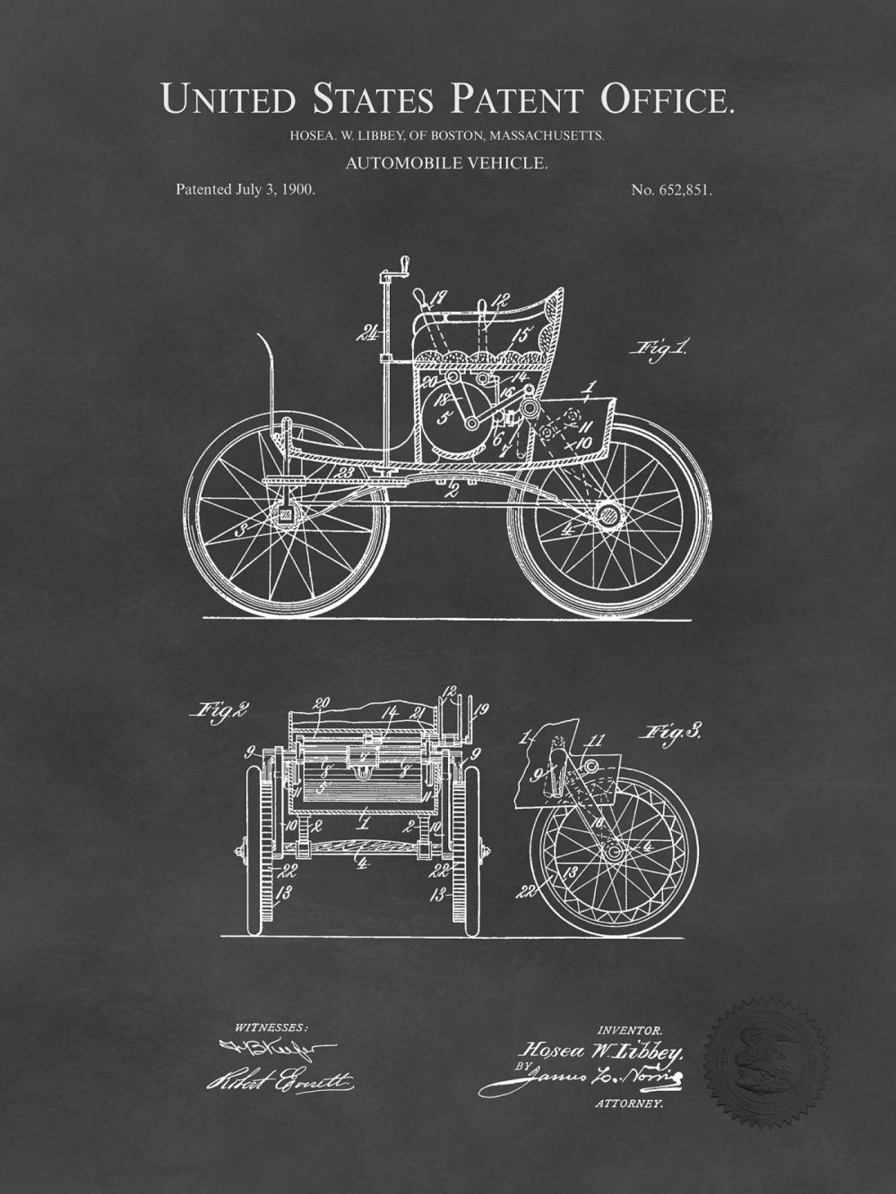 Automobiles | Vintage Motor Vehicle | 1900 Patent Automobiles Antique