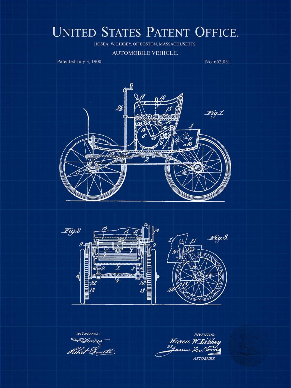 Automobiles | Vintage Motor Vehicle | 1900 Patent Automobiles Antique