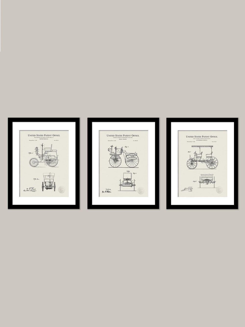 Automobiles | Vintage Motor Vehicle Patent Prints Automobiles Antique