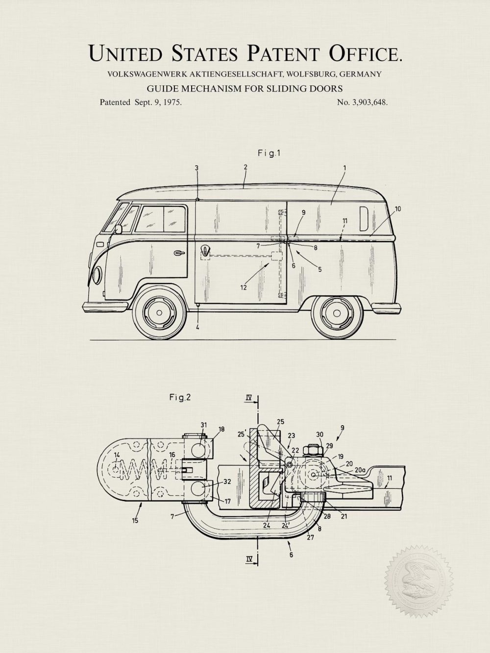 Automobiles | Volkswagen Bus Patent Automobiles Antique