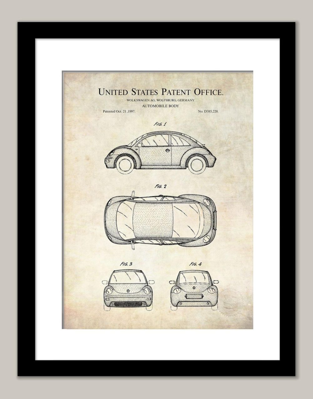 Automobiles | Volkswagon Beetle Patent Automobiles Antique