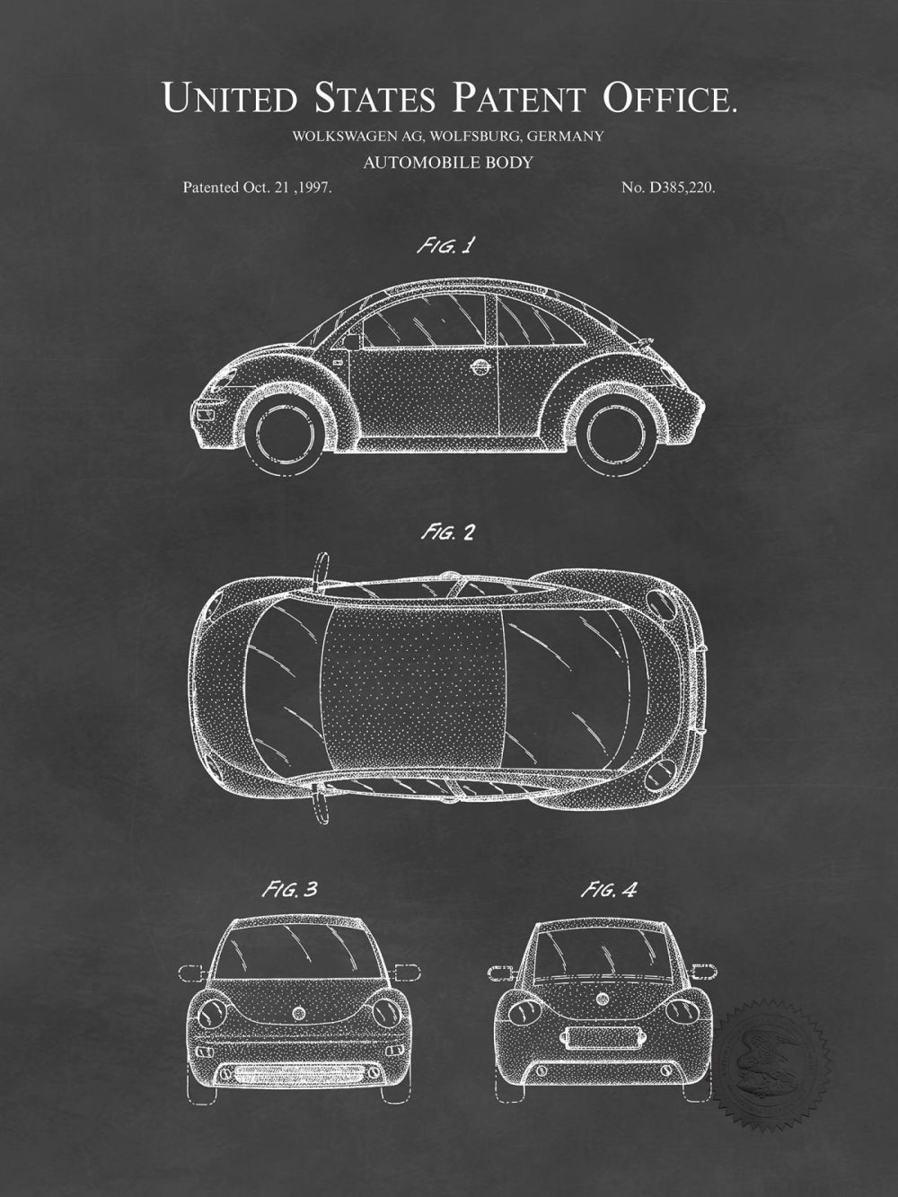 Automobiles | Volkswagon Beetle Patent Automobiles Antique