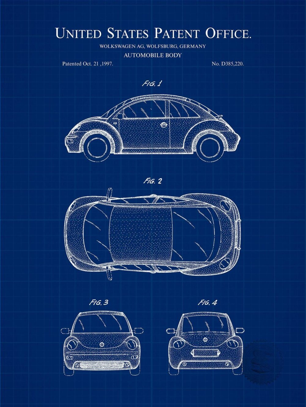 Automobiles | Volkswagon Beetle Patent Automobiles Antique