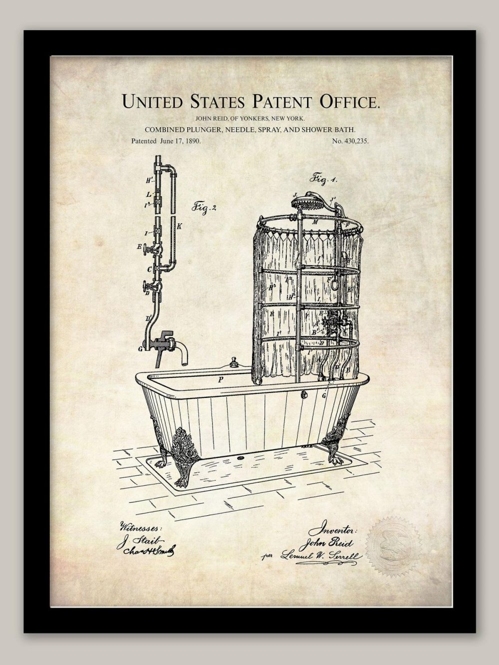 Bathroom / Laundry | Bath – Shower Combo | 1890 Patent Bathroom / Laundry Antique