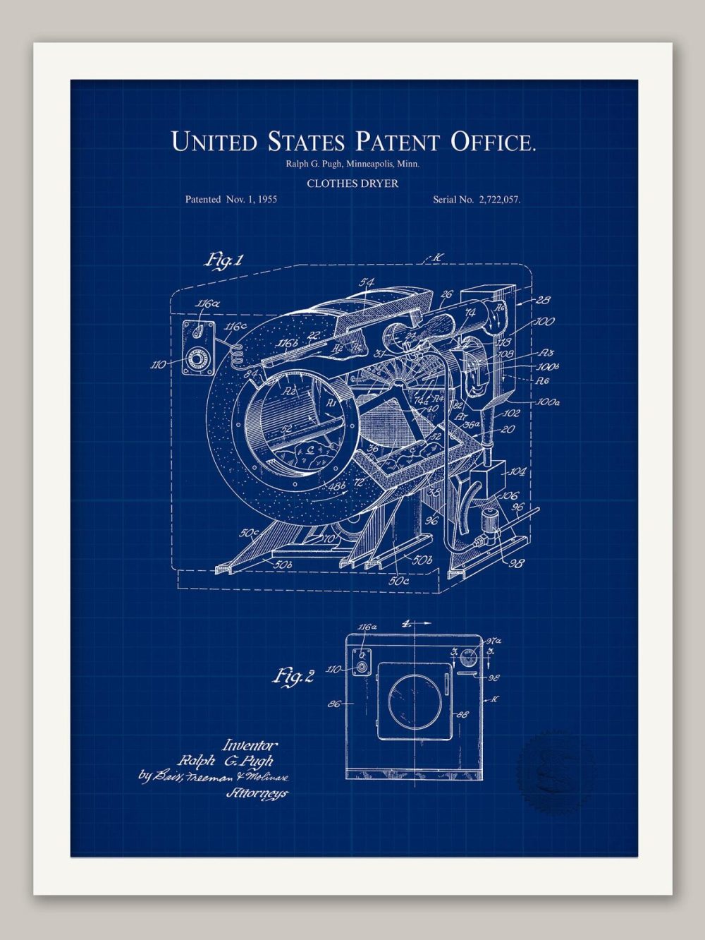 Bathroom / Laundry | Clothes Dryer | 1955 Laundry Patent Bathroom / Laundry Antique