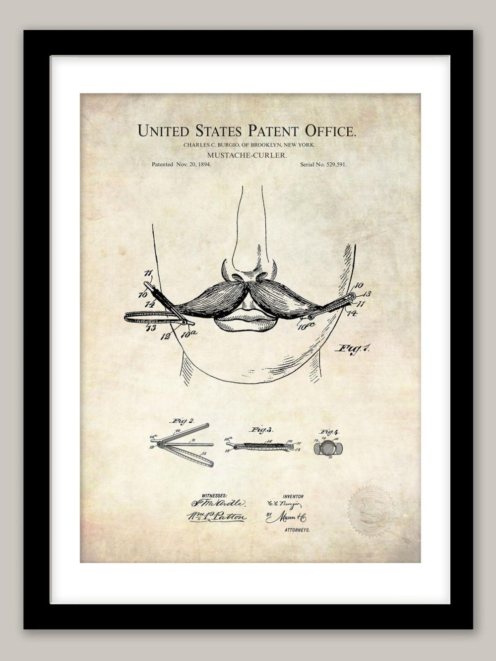 Bathroom / Laundry | Mustache Curler | 1894 Patent Bathroom / Laundry Antique