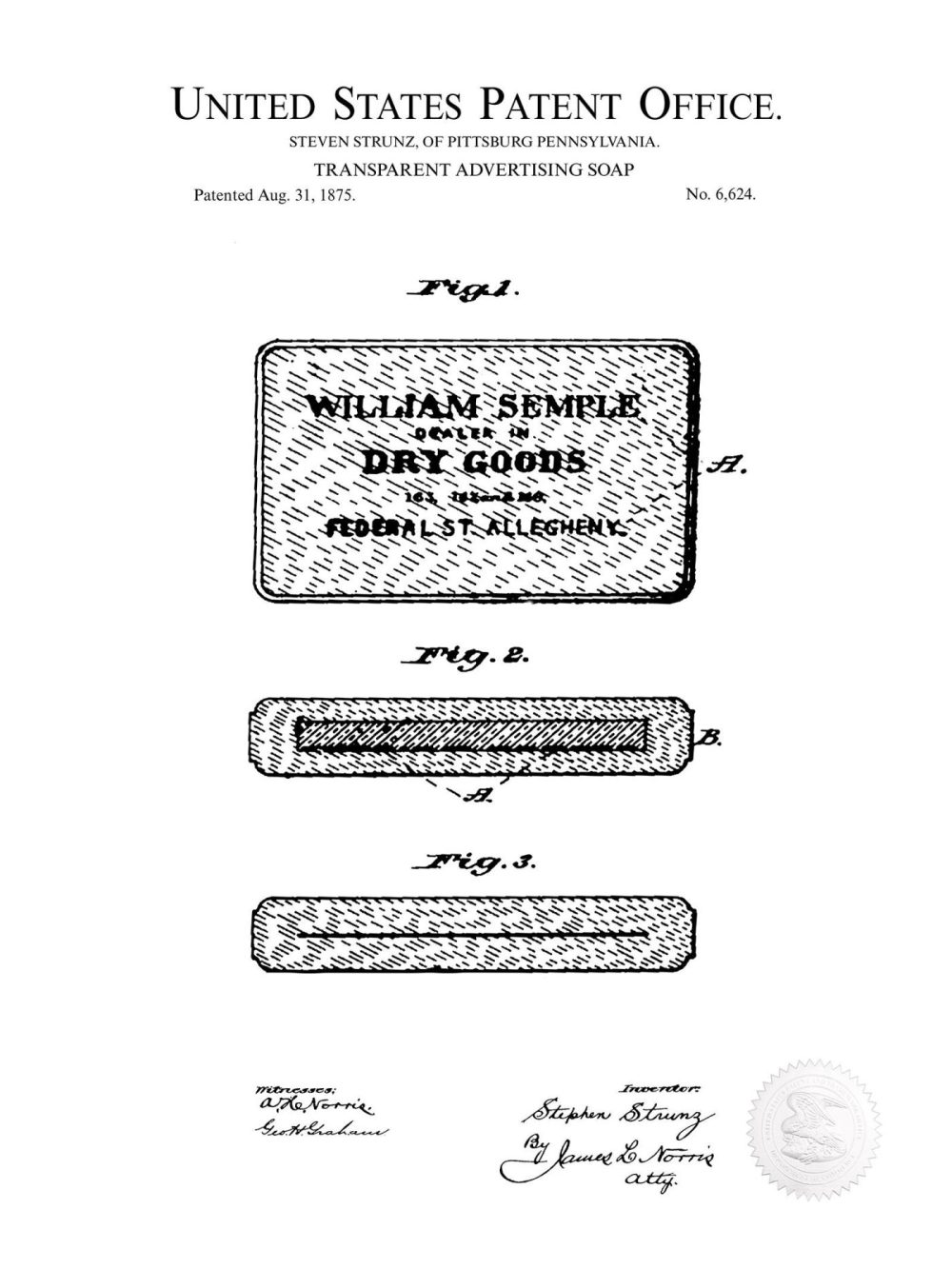 Bathroom / Laundry | Soap Bar | 1875 Patent Bathroom / Laundry Antique