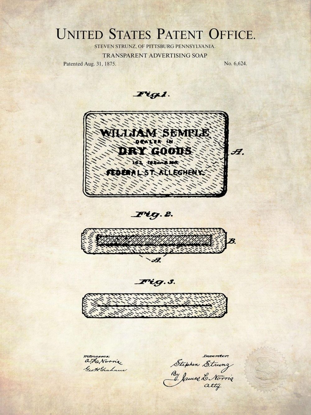 Bathroom / Laundry | Soap Bar | 1875 Patent Bathroom / Laundry Antique