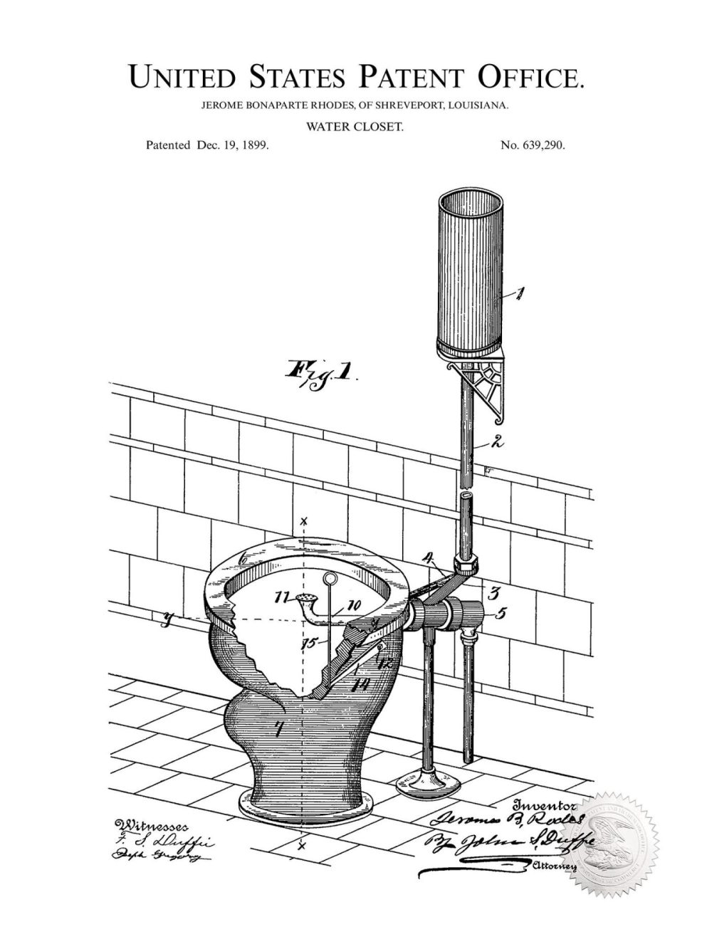 Bathroom / Laundry | Toilet Design | 1899 Patent Bathroom / Laundry Antique