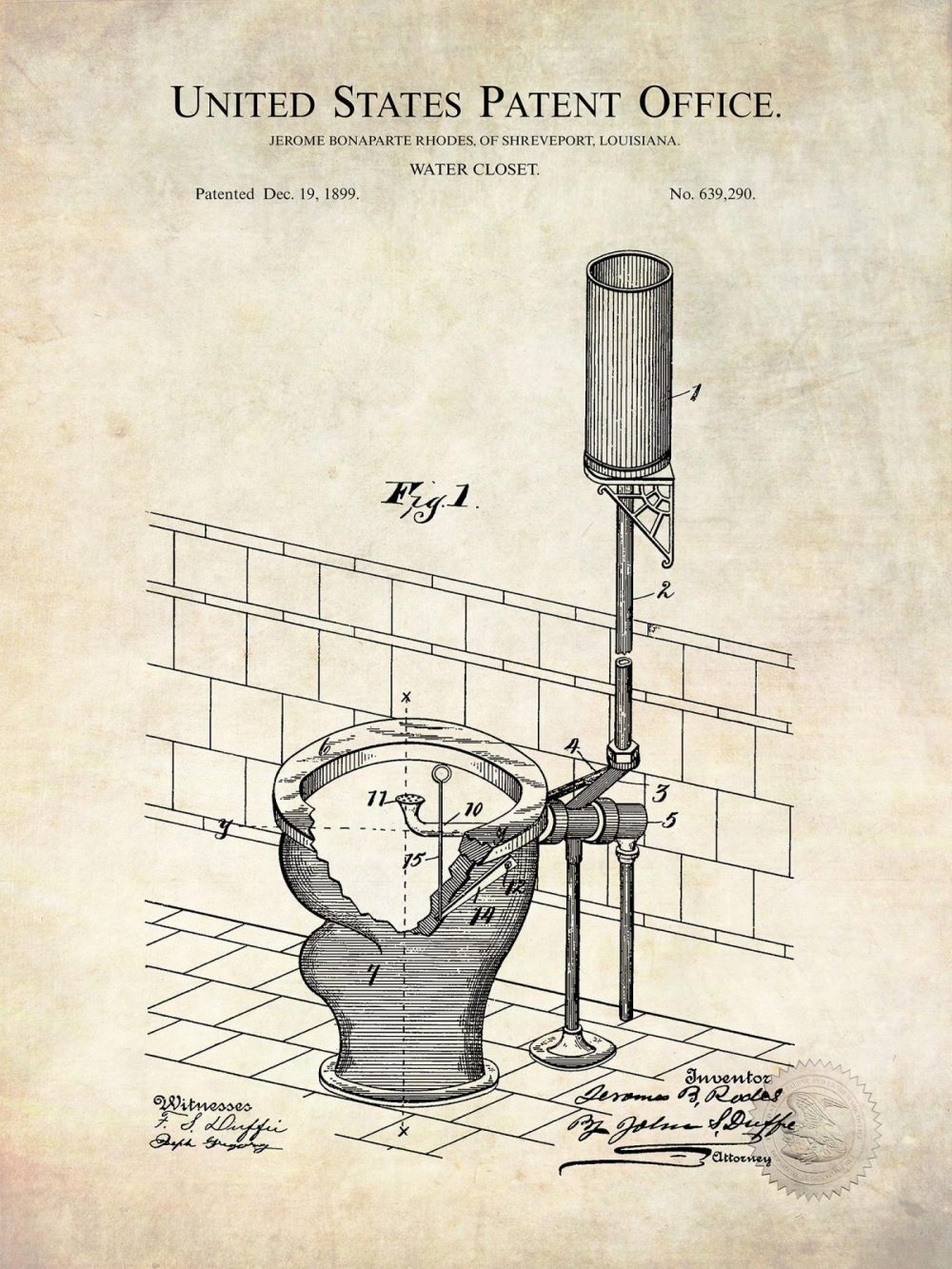 Bathroom / Laundry | Toilet Design | 1899 Patent Bathroom / Laundry Antique