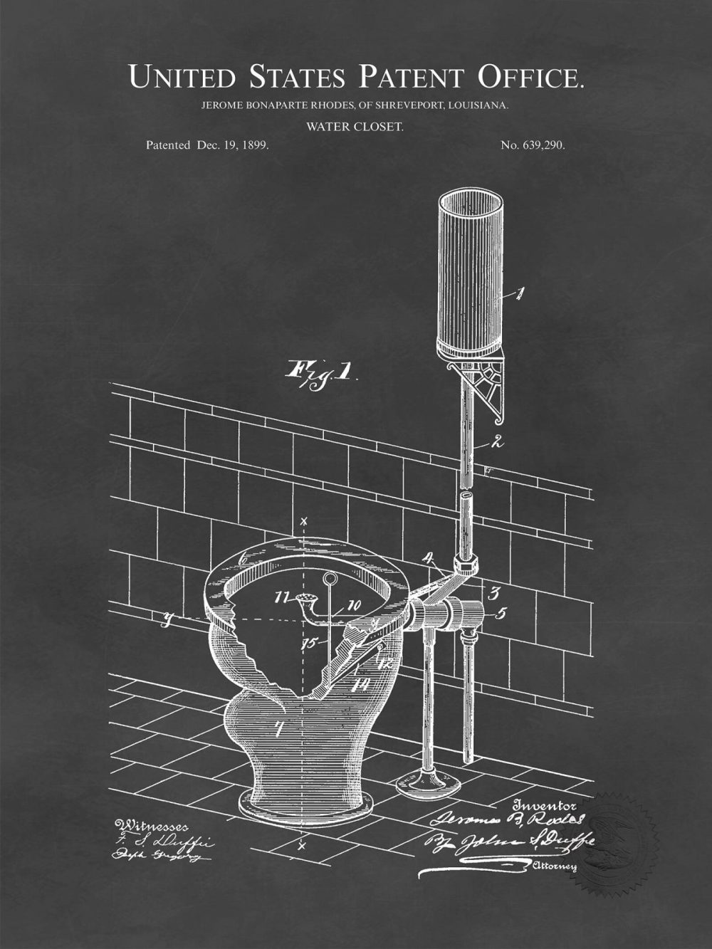 Bathroom / Laundry | Toilet Design | 1899 Patent Bathroom / Laundry Antique