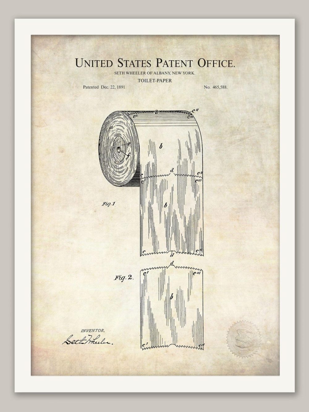 Bathroom / Laundry | Toilet Paper Design | 1891 Patent Bathroom / Laundry Antique