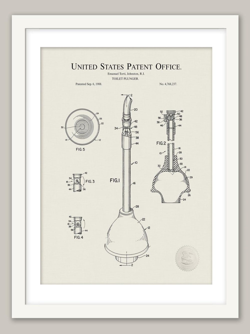 Bathroom / Laundry | Toilet Plunger Patent Bathroom / Laundry Antique