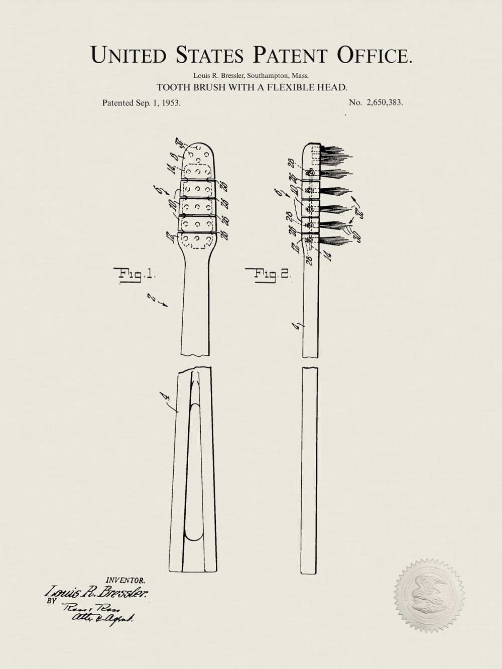 Bathroom / Laundry | Vintage Tooth Care Patent Prints Bathroom / Laundry Antique