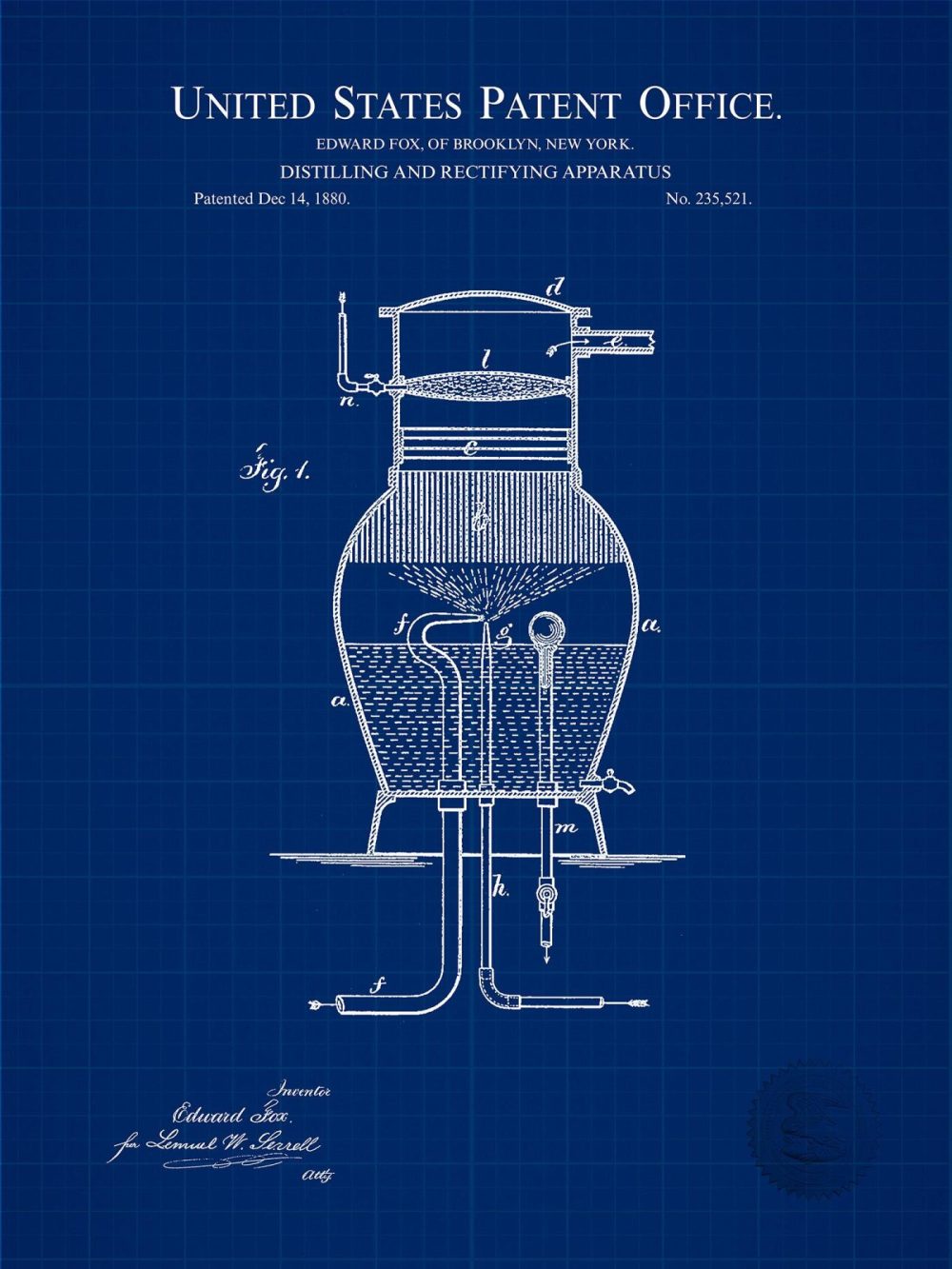 Beer / Whiskey / Wine | Antique Whiskey Still | 1880 Patent Beer / Whiskey / Wine Antique