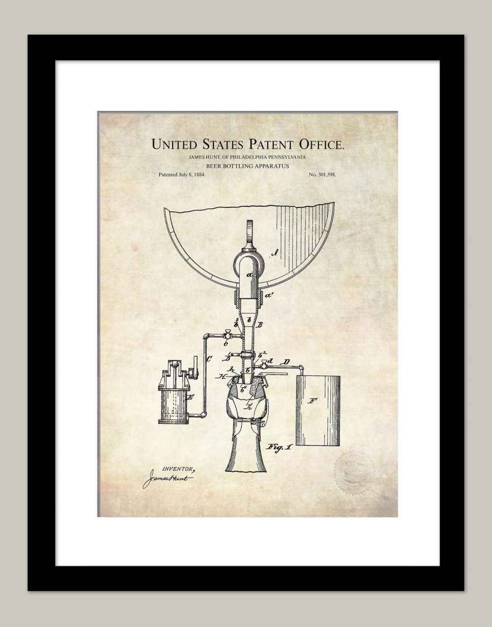 Beer / Whiskey / Wine | Beer Bottling Apparatus | 1933 Patent Beer / Whiskey / Wine Antique