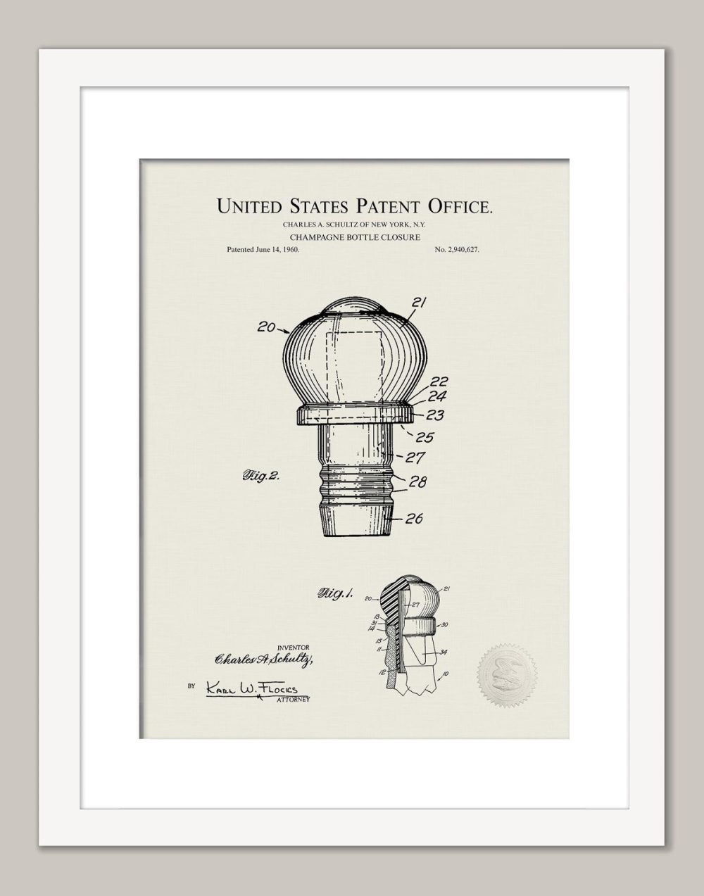 Beer / Whiskey / Wine | Champagne Cork | 1960 Patent Beer / Whiskey / Wine Antique