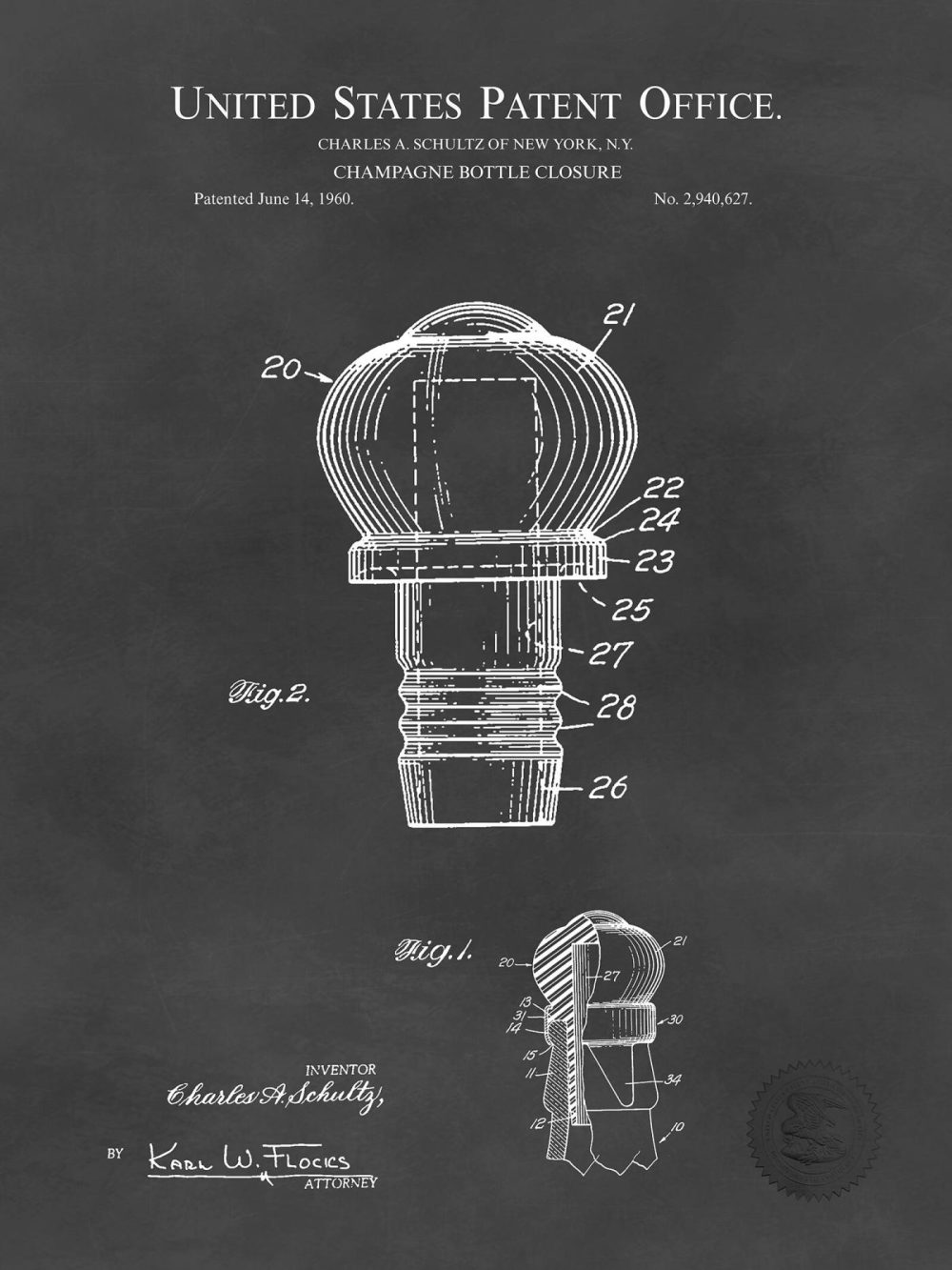 Beer / Whiskey / Wine | Champagne Cork | 1960 Patent Beer / Whiskey / Wine Antique