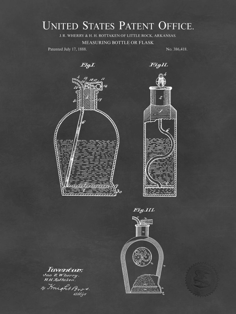 Beer / Whiskey / Wine | Pocket Flask | 1888 Patent Beer / Whiskey / Wine Antique