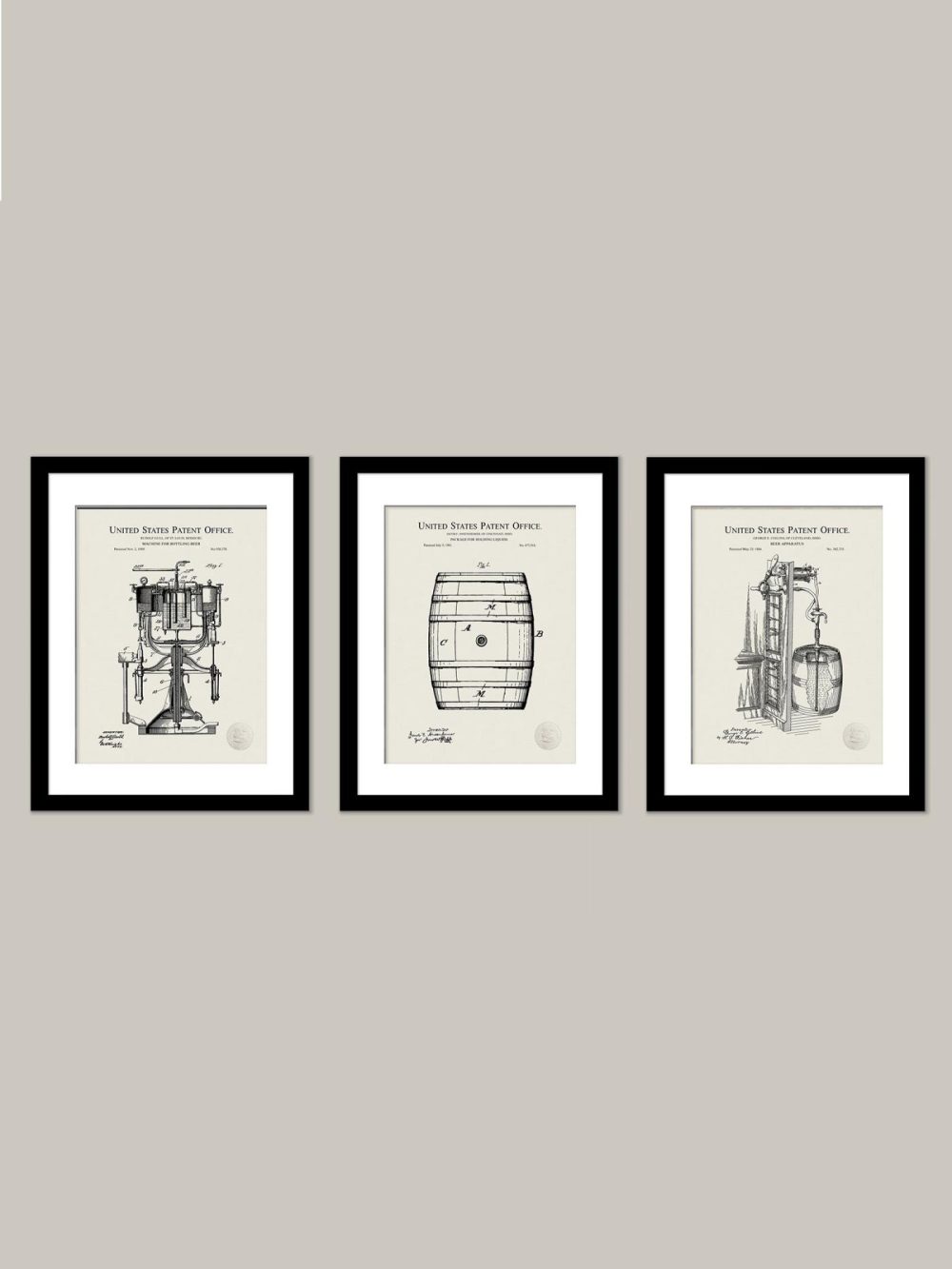 Beer / Whiskey / Wine | Vintage Beer Brewing Patents Prints Beer / Whiskey / Wine Antique