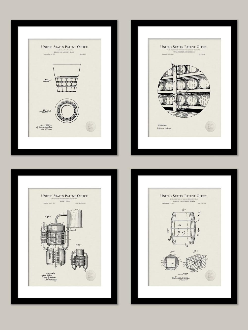 Beer / Whiskey / Wine | Vintage Whiskey Patent Collection Beer / Whiskey / Wine Antique