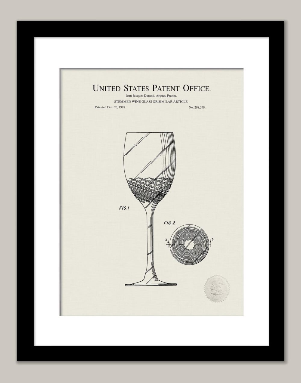 Beer / Whiskey / Wine | Wine Glass Design | 1998 Patent Beer / Whiskey / Wine Antique