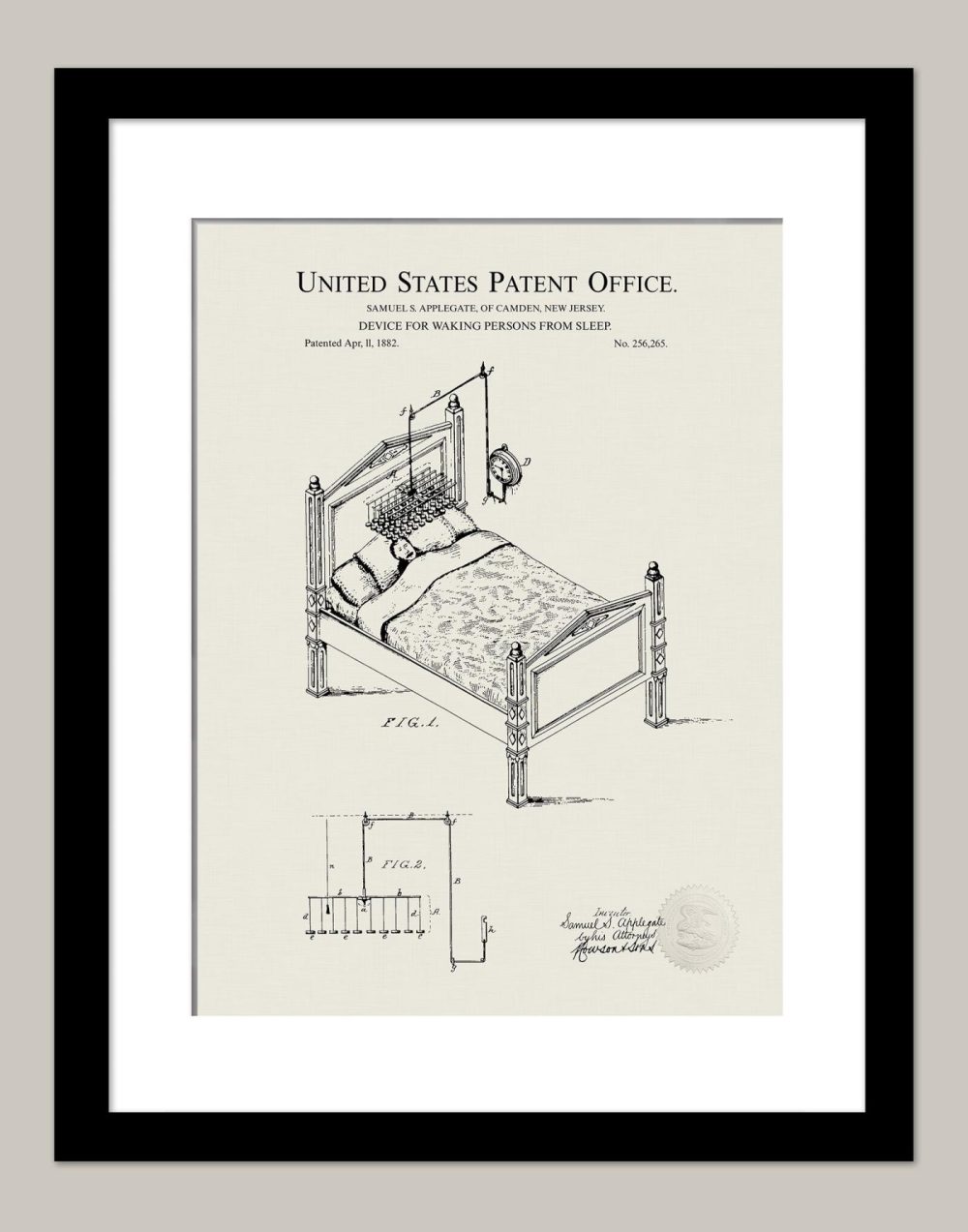 Carnival / Steampunk / Occult | Alarm Clock Design | 1882 Patent Carnival / Steampunk / Occult Antique