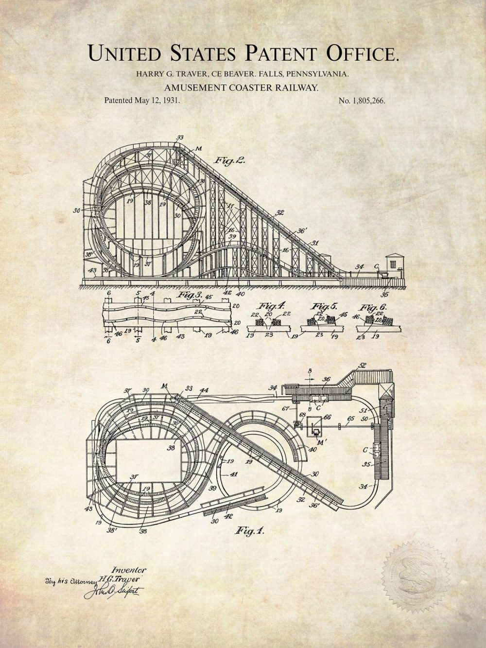 Carnival / Steampunk / Occult | Amusement Park Ride Patent Collection Carnival / Steampunk / Occult Antique