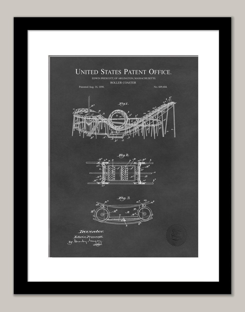 Carnival / Steampunk / Occult | Roller Coaster Design | 1898 Patent Carnival / Steampunk / Occult Antique