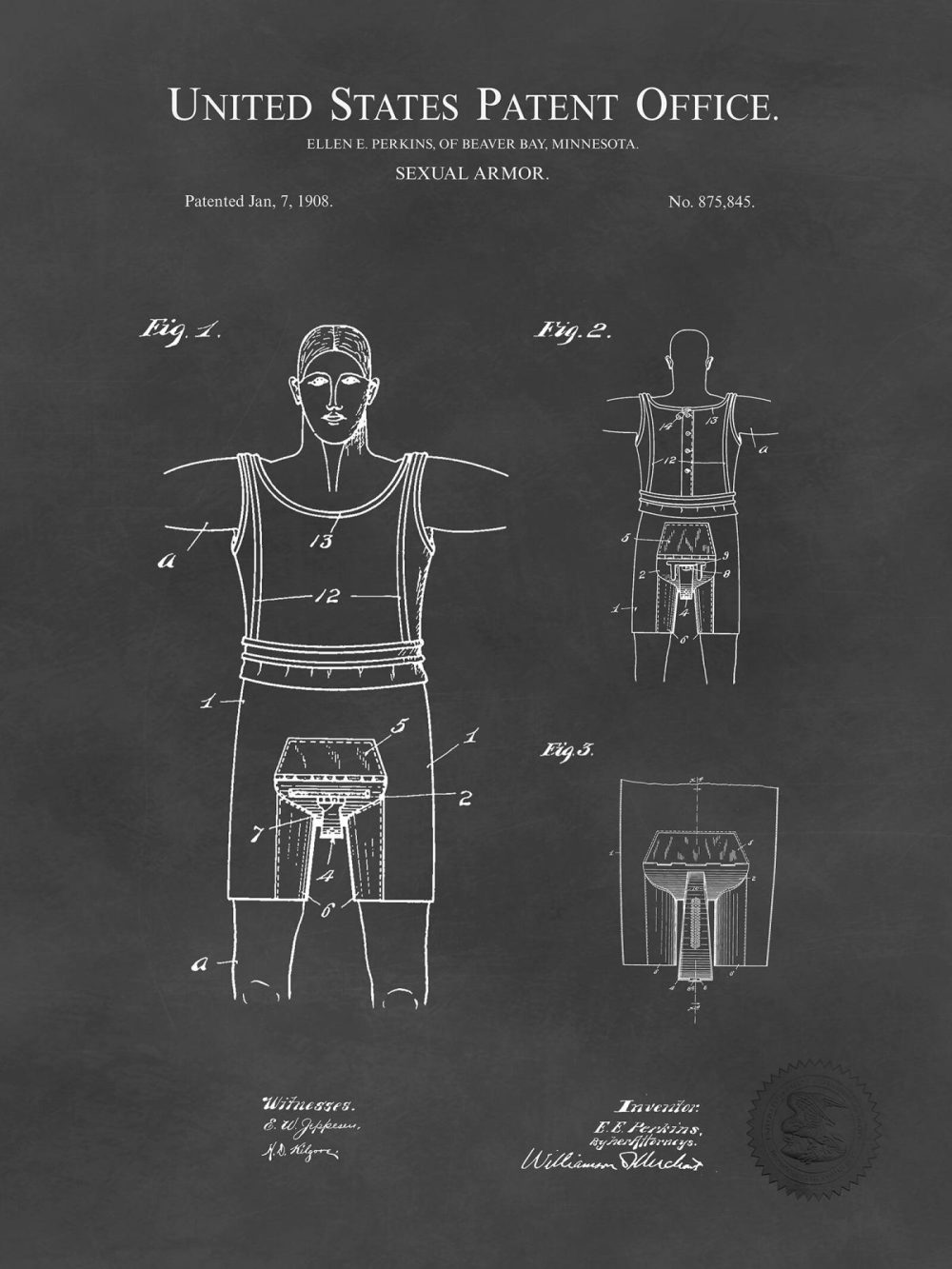 Carnival / Steampunk / Occult | Sexual Armor | 1908 Patent Carnival / Steampunk / Occult Antique