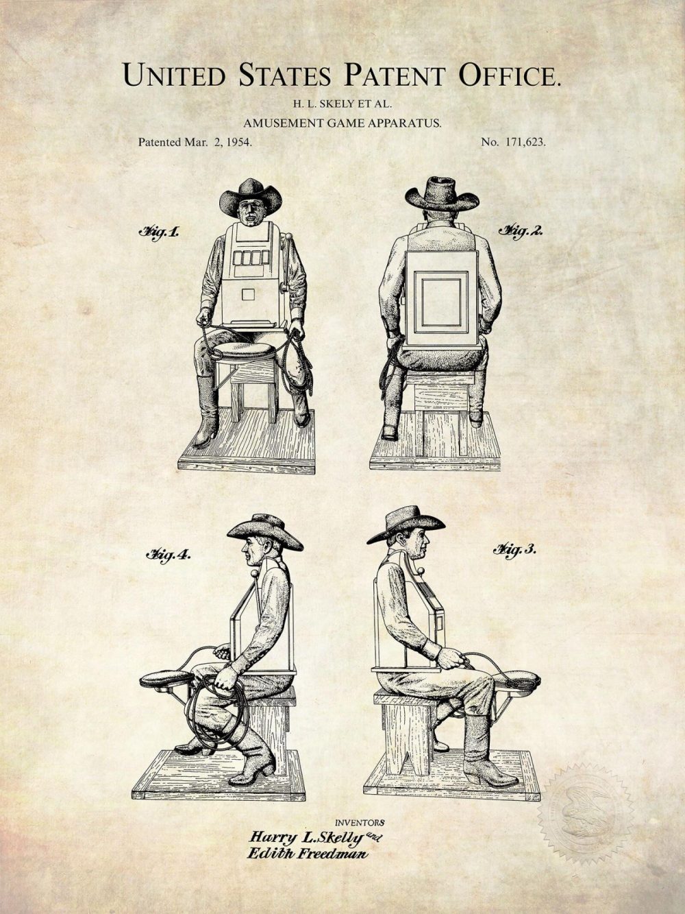 Carnival / Steampunk / Occult | Slot Machine Design | 1954 Patent Carnival / Steampunk / Occult Antique