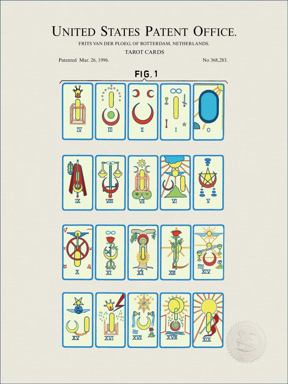 Carnival / Steampunk / Occult | Tarot Card Design | 1996 Patent Carnival / Steampunk / Occult Antique