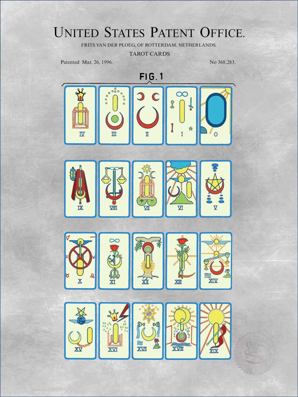 Carnival / Steampunk / Occult | Tarot Card Design | 1996 Patent Carnival / Steampunk / Occult Antique