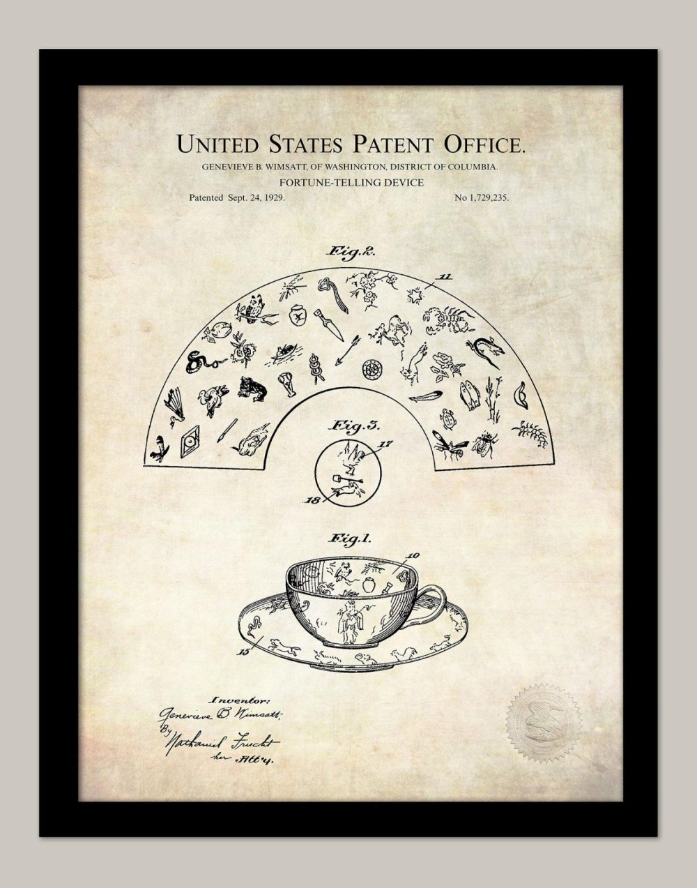 Carnival / Steampunk / Occult | Tea Leaf Reading | 1929 Divination Patent Carnival / Steampunk / Occult Antique