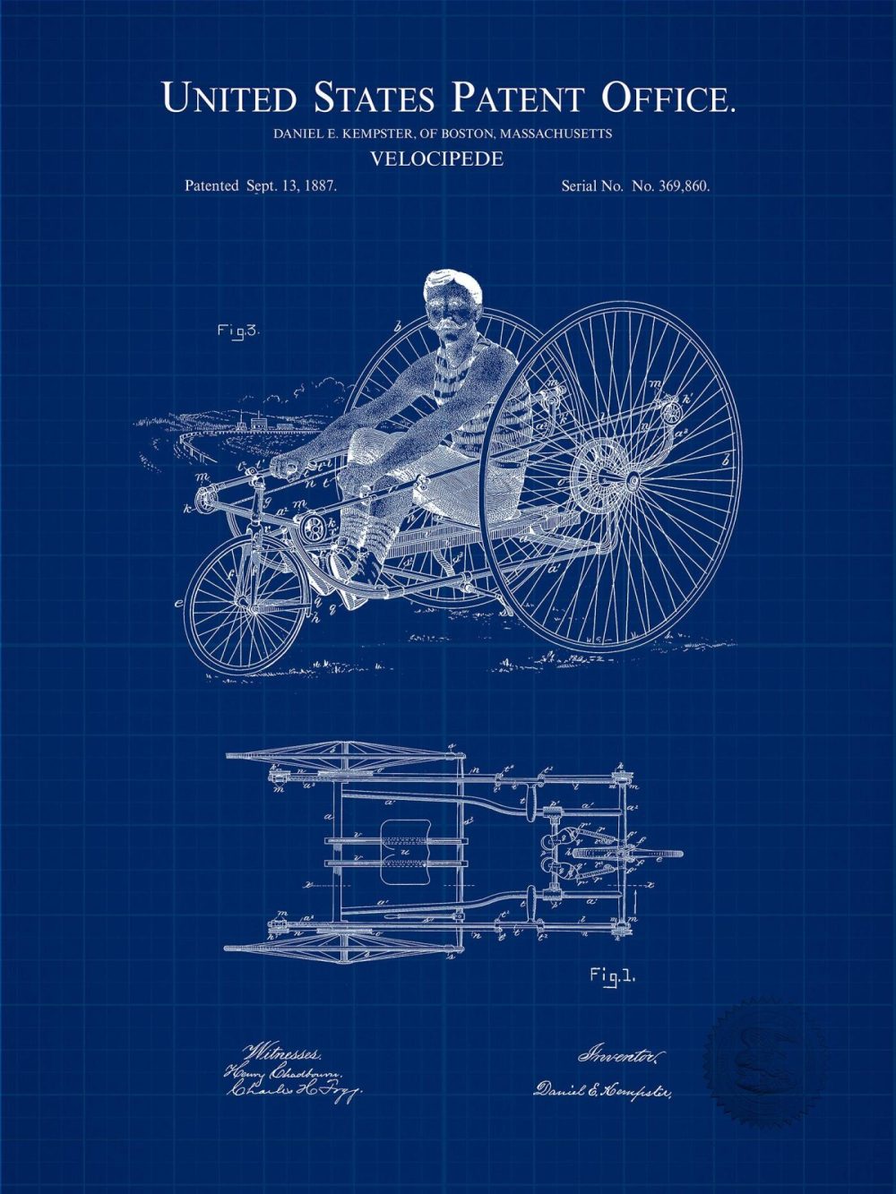 Carnival / Steampunk / Occult | Velocipede Design | 1887 Patent Carnival / Steampunk / Occult Antique