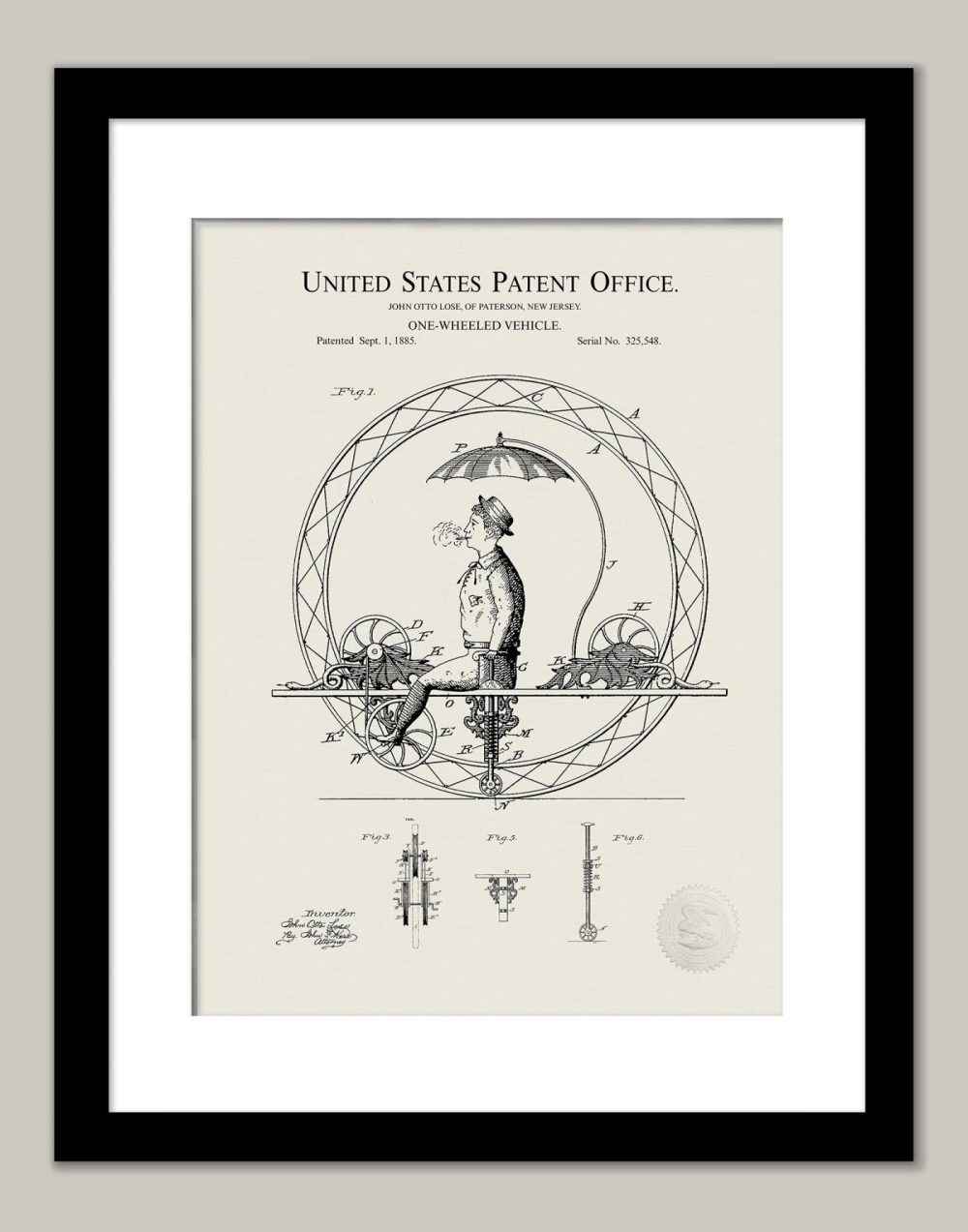 Carnival / Steampunk / Occult | Vintage Unicycle Design | 1885 Patent Carnival / Steampunk / Occult Antique